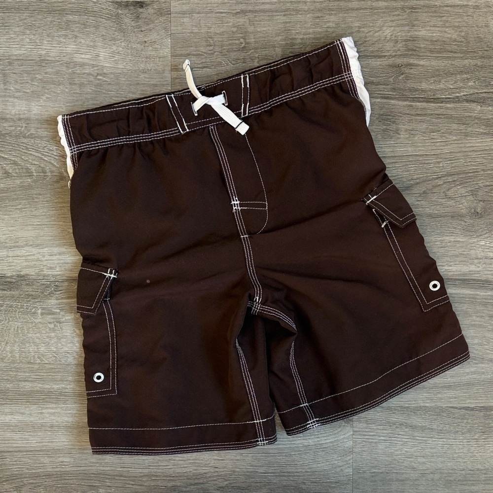 Joe Boxer little boys brown swim trunks